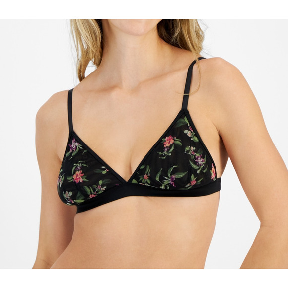 INC International Concepts Other - I.N.C. International Concepts Tropical Flowers Mesh Bralette Black Size XL 1458